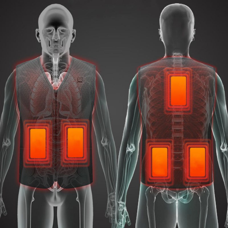 Herr Dam Usb Elvärmeväst Intelligent Temperaturkontroll Utomhusjacka Vinter Varm Sport Vandring