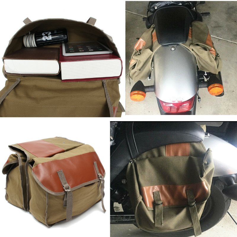 Motorcykel Canvas Sadelväskor Equine Back Pack För Haley Sportster/honda