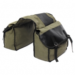 Motorcykel Sadelväskor Canvas Side Back Pack Cykel Multi-purpose Bagageväska Army Green