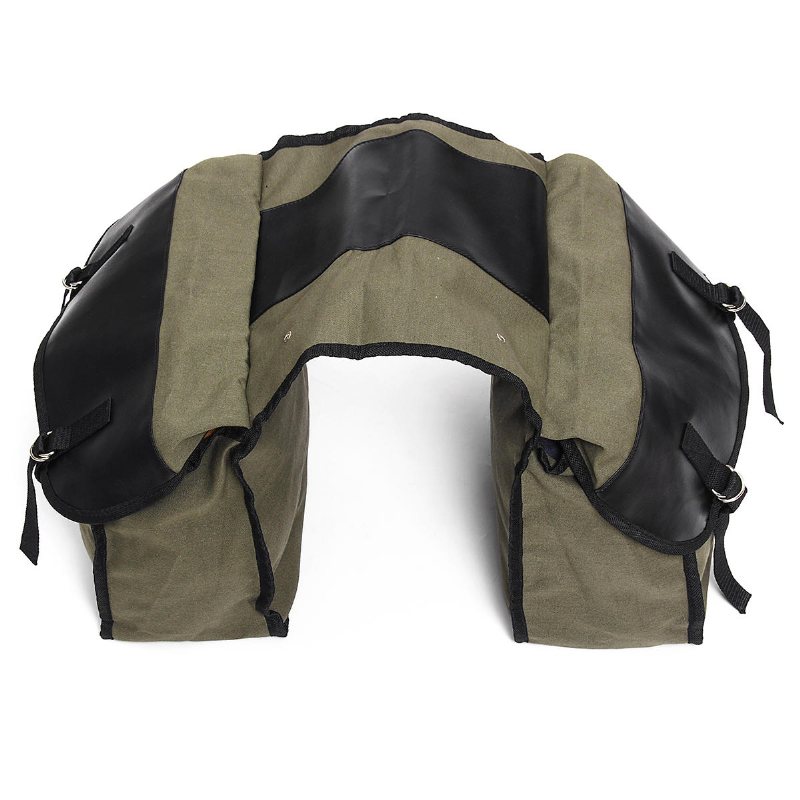 Motorcykel Sadelväskor Canvas Side Back Pack Cykel Multi-purpose Bagageväska Army Green