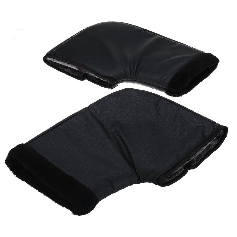 Motorcykelstyre Winter Warm Muffs Skyddshandskar Vattentät Svart