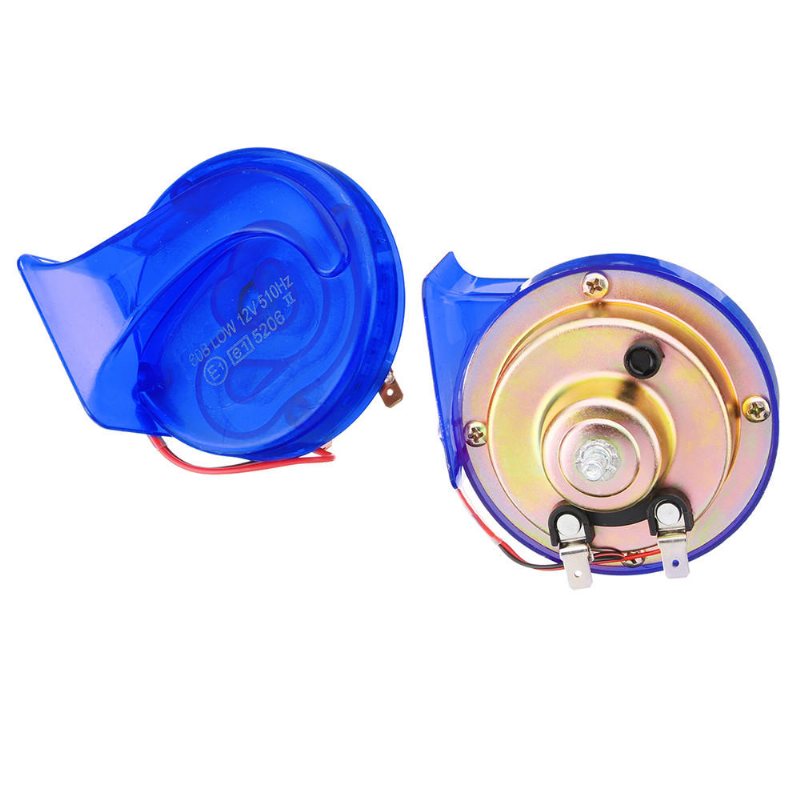 Par 12v 110db Universal Blue Super Loud Air Snigelhorn För Bil Van Motorcykel