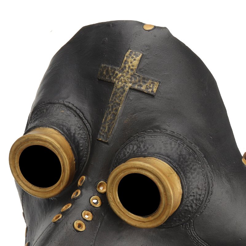 Plague Doctor Mask Halloween Dräkt Fågel Long Nose Beak Pu Läder Steampunk