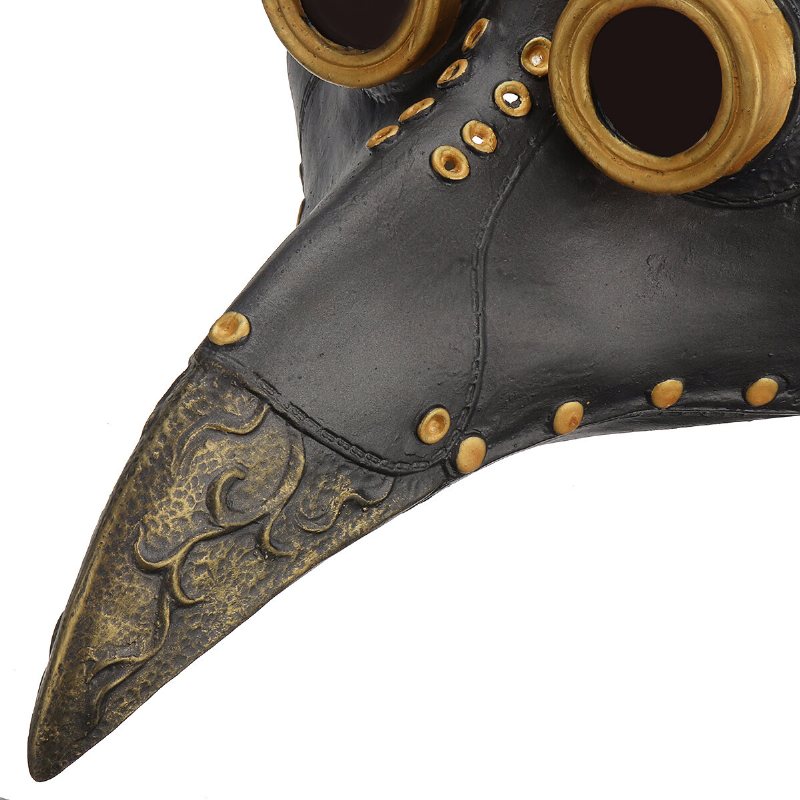 Plague Doctor Mask Halloween Dräkt Fågel Long Nose Beak Pu Läder Steampunk