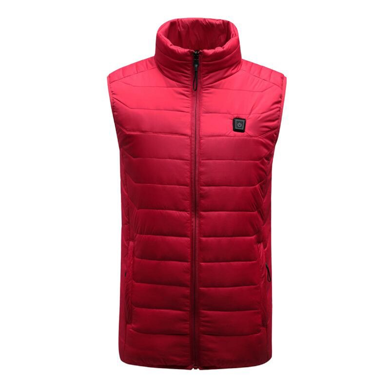 Röd Unisex Usb Värmeväst Smart Vinter Body Warmer Outdoor Racing Jacka Värmare Julpresent