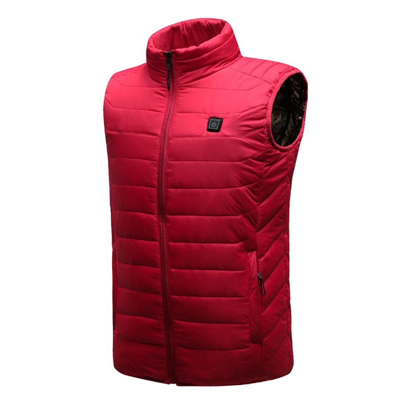 Röd Unisex Usb Värmeväst Smart Vinter Body Warmer Outdoor Racing Jacka Värmare Julpresent