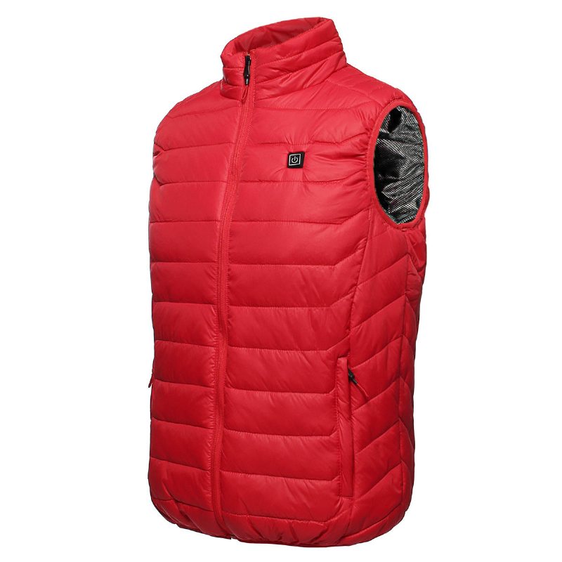 Röd Unisex Usb Värmeväst Smart Vinter Body Warmer Outdoor Racing Jacka Värmare Julpresent