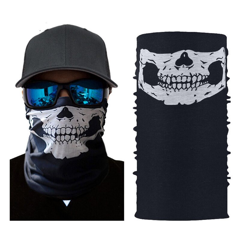 Skull Multi Use Head Wear Hat Scarf Face Mask Motorcykelkeps