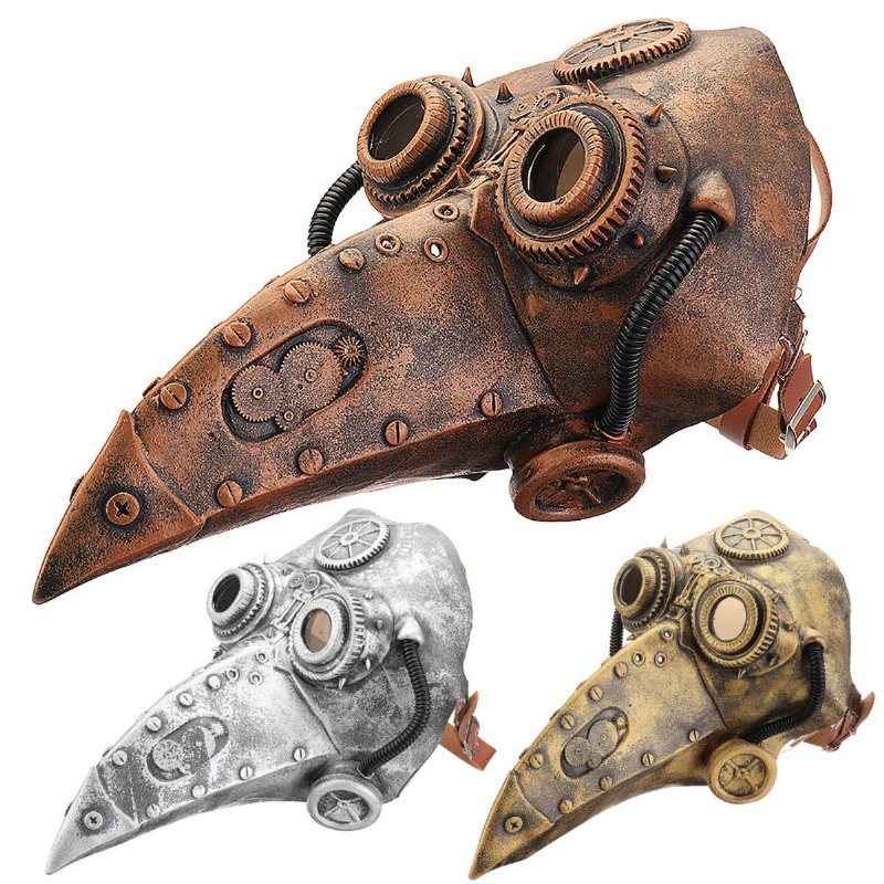 Steampunk Plague Doctor Mask Cosplay Bird Beak Retr Gothic Masks Halloween Rekvisita