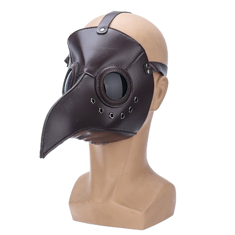 The Plague Doctor Bird Mask Halloween Cosplay Kostym Gotisk Lång Näsa För Vuxen