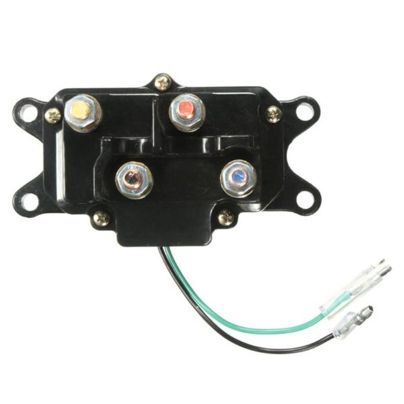 Universal 12v Solenoid Relä Kontaktor Vinsch Vippströmbrytare För Atv Utv Svart