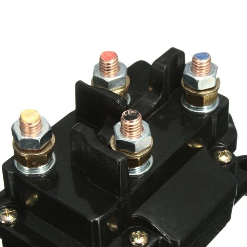 Universal 12v Solenoid Relä Kontaktor Vinsch Vippströmbrytare För Atv Utv Svart