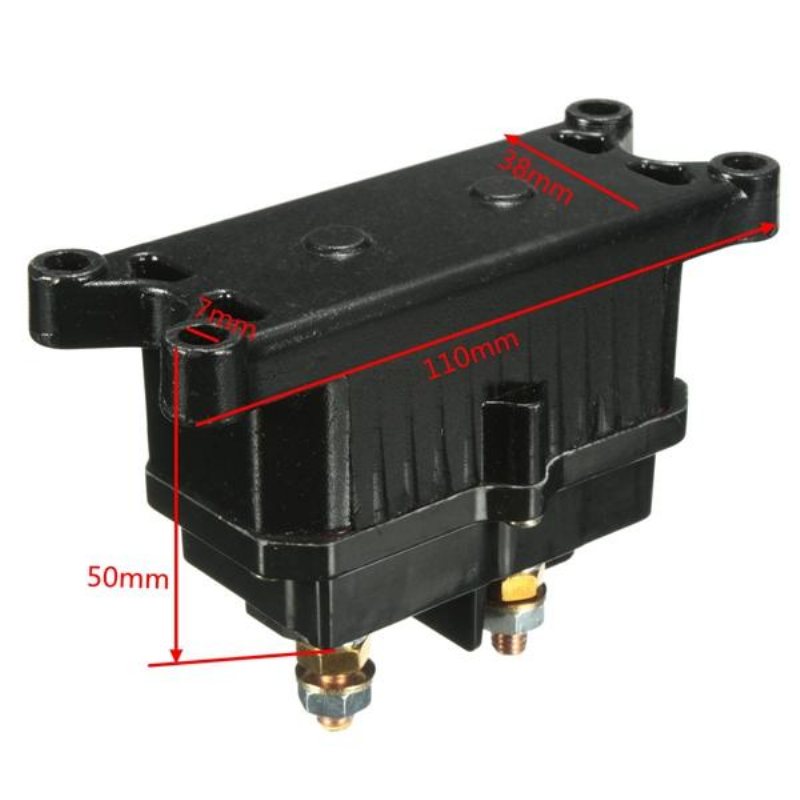 Universal 12v Solenoid Relä Kontaktor Vinsch Vippströmbrytare För Atv Utv Svart