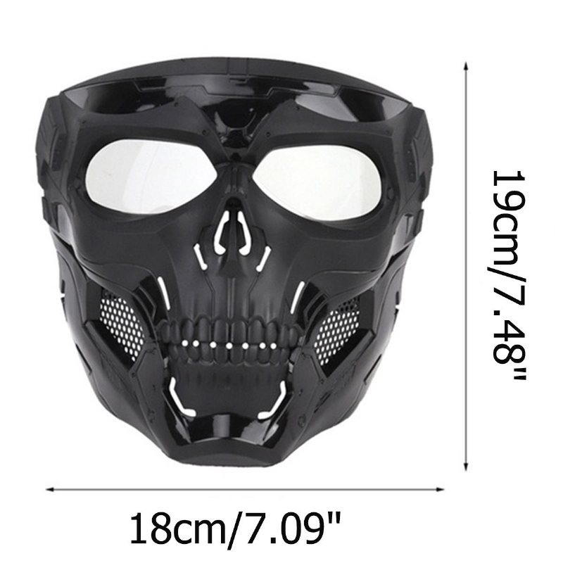 Wosport Skull Airsoft Paintball Mask Taktisk Helmask För Halloween