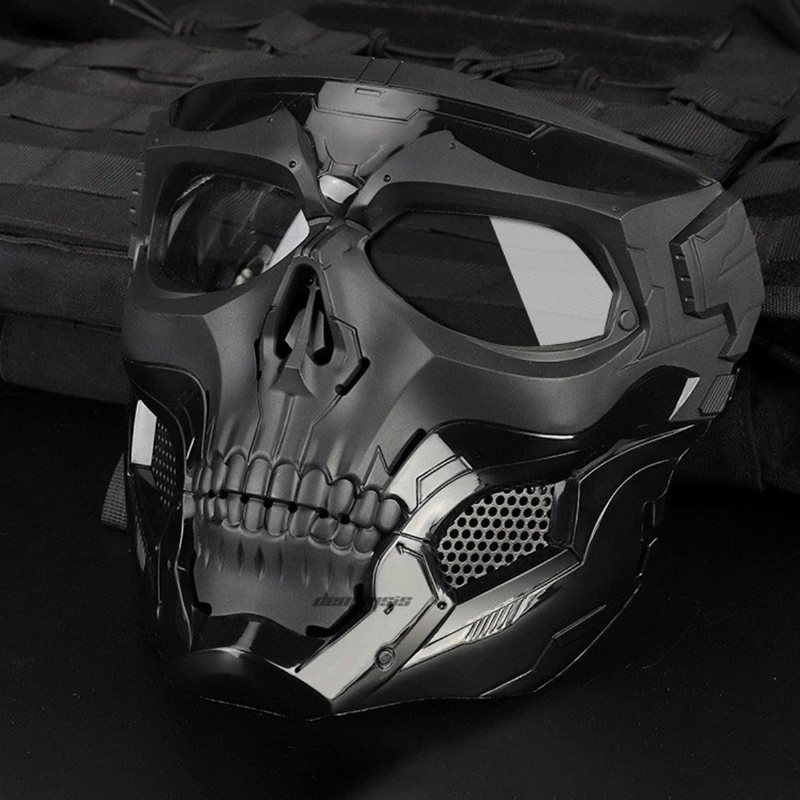 Wosport Skull Airsoft Paintball Mask Taktisk Helmask För Halloween