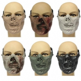 Zombie Skull Skeleton Halv Face Mask Military Hunt Halloween Costume Party