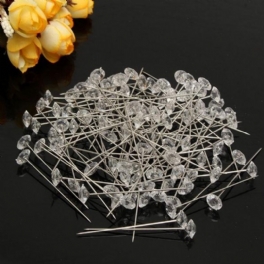 100 St Klara Diamante Blommor Pins Bröllopsbukett Tillbehör Diamond Corsage Florist Craft