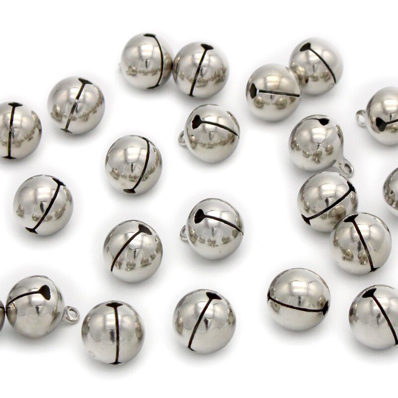 10st 14mm Jingle Bells Hängande Julgransprydnader Diy Hantverk Tillbehör Juldekoration