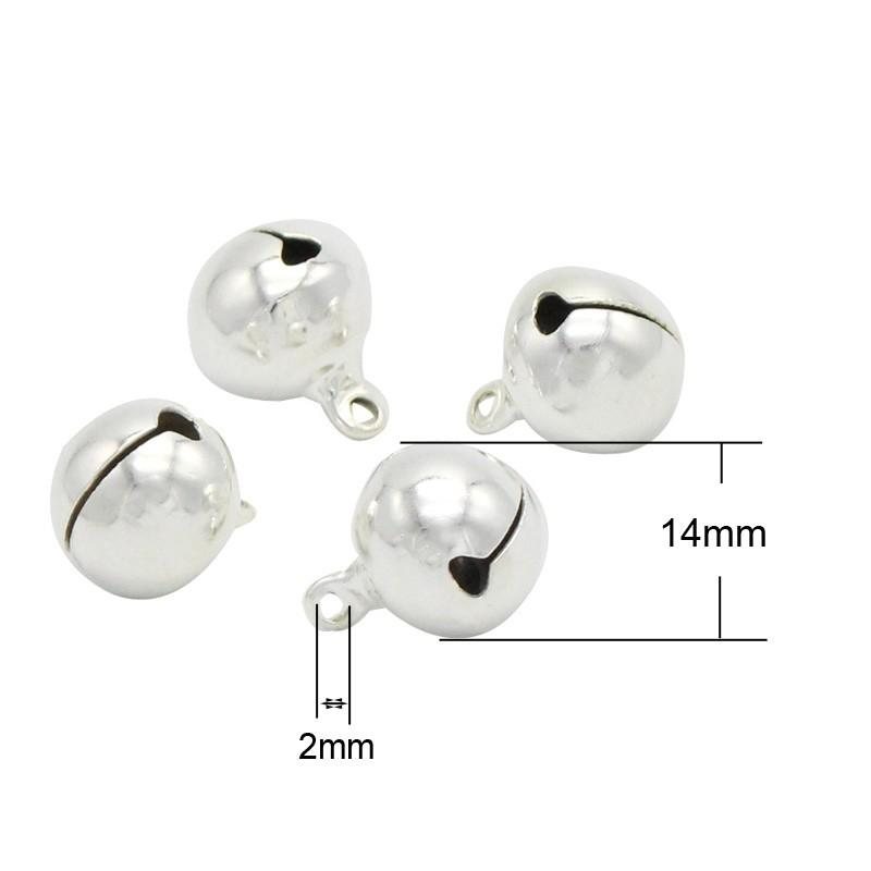 10st 14mm Jingle Bells Hängande Julgransprydnader Diy Hantverk Tillbehör Juldekoration