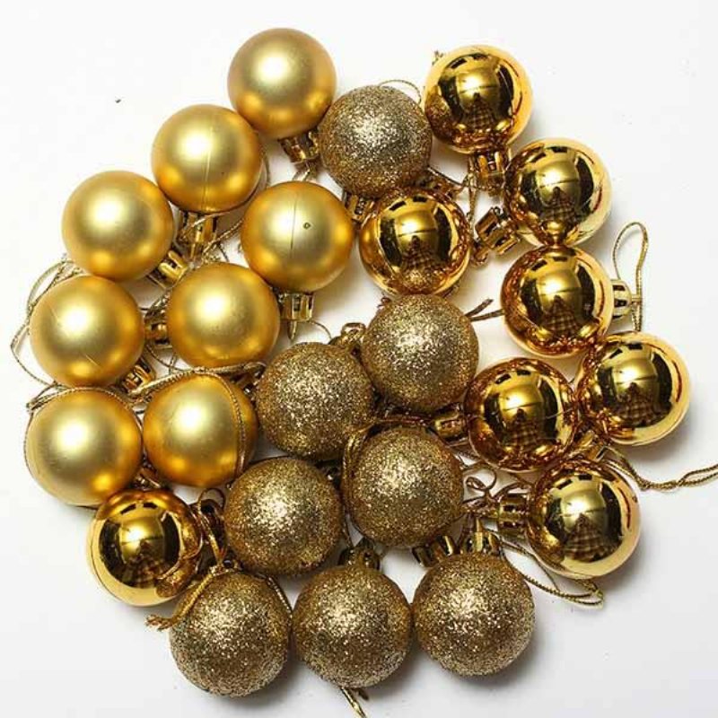 24st Xmas Tree Decoration Christmas Glitter Balls Ornament