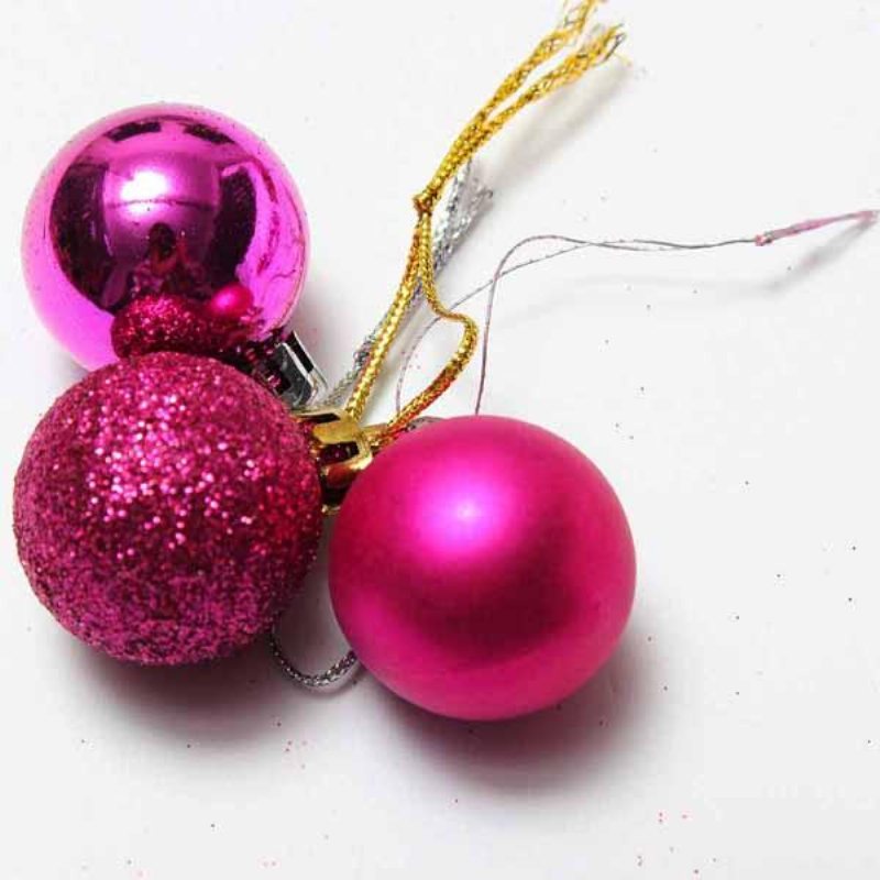 24st Xmas Tree Decoration Christmas Glitter Balls Ornament