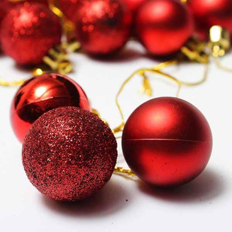 24st Xmas Tree Decoration Christmas Glitter Balls Ornament