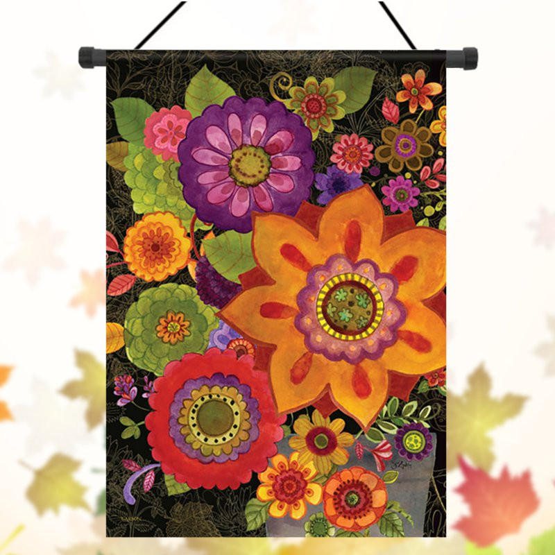 28"x40" 12.5"x18" Blommor På Hösten Welcome House Trädgårdsflaggor Yard Banner Dekorationer