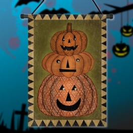 30x45cm Halloween Pumpkin Polyester Välkommen Flagga Trädgård Holiday Decoration