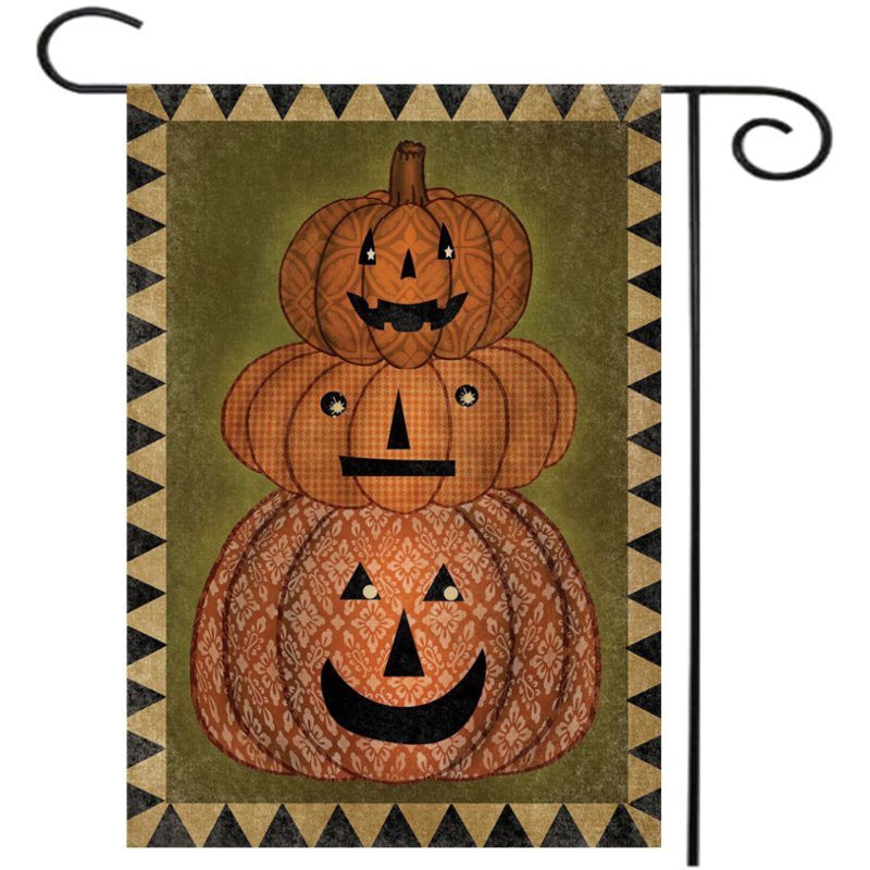 30x45cm Halloween Pumpkin Polyester Välkommen Flagga Trädgård Holiday Decoration