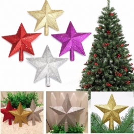 3d Shinny Glitter Star Julgran Topper Xmas Dekoration