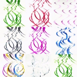 5 St/lot Spiral Pvc-prydnader Festscen Layout Födelsedagsdekorationer Folie Swirls Banner