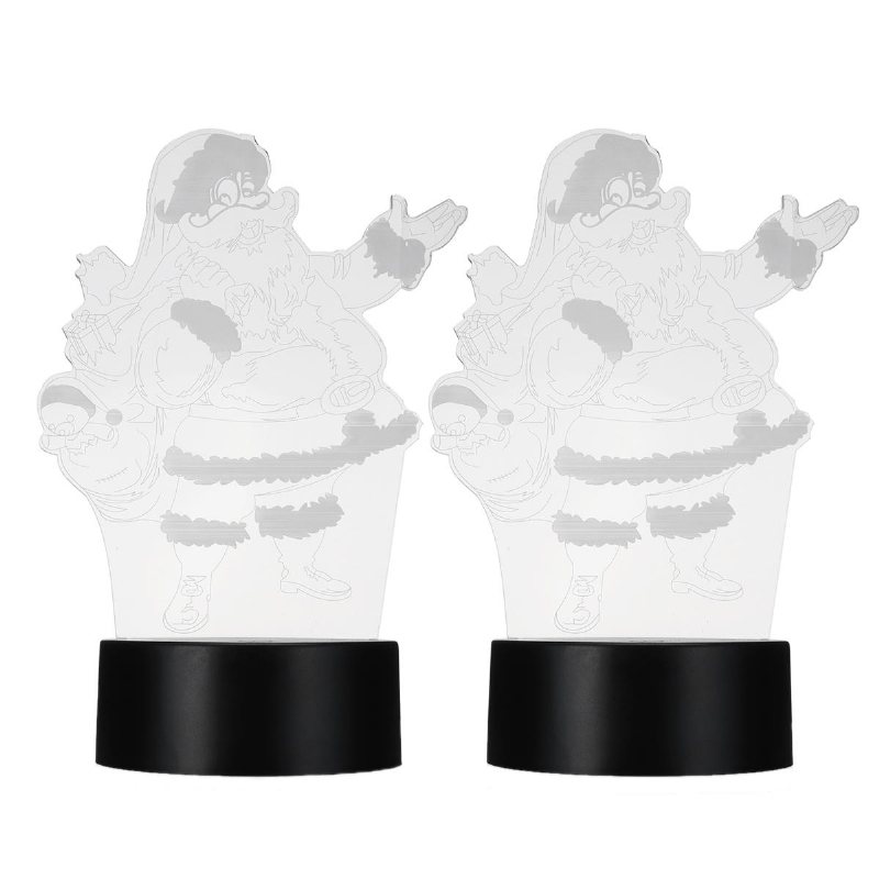 Christmas 3d Santa Claus Led Night Touch Color Changing Illusion Usb Light Lamp