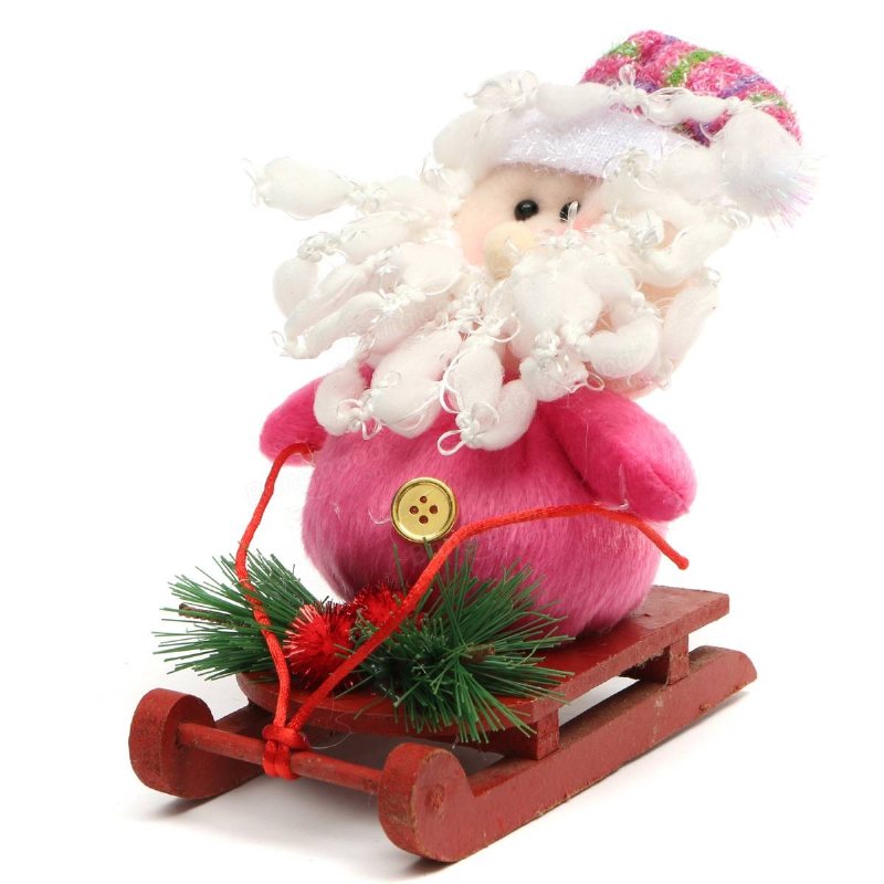 Christmas Santa Clau Snowman Sledding Party Dekor