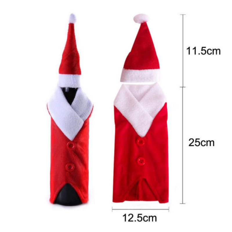 Christmas Wine Bottle Cover Jul Xmas Kläder Träd Flaska Kappa Dekoration