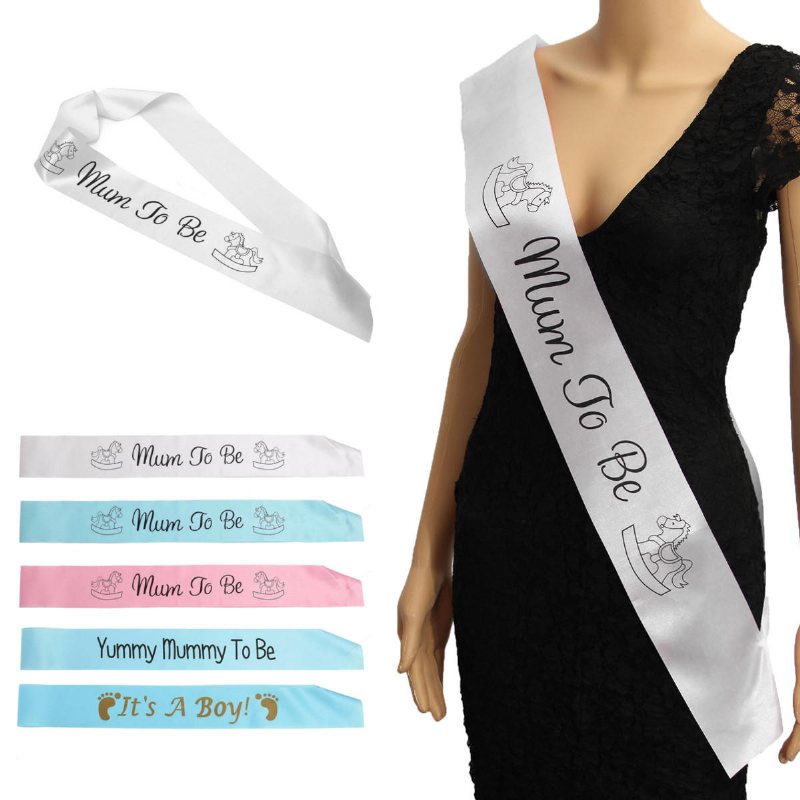 Färger Baby Shower Party Satin Sash Banner Band Ny Mamma Att Vara/mormor/tant/barnflicka