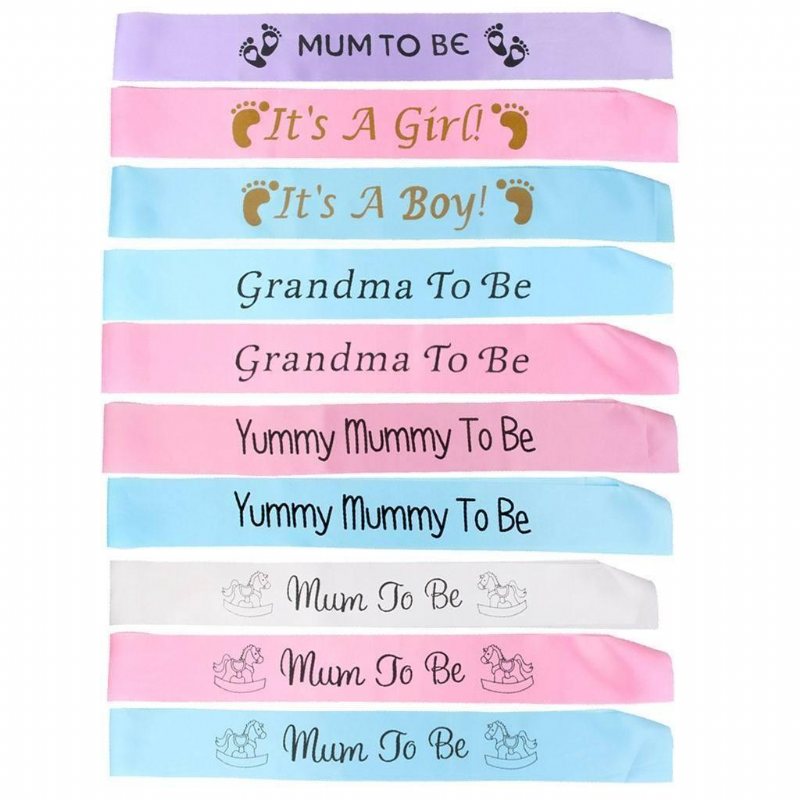 Färger Baby Shower Party Satin Sash Banner Band Ny Mamma Att Vara/mormor/tant/barnflicka