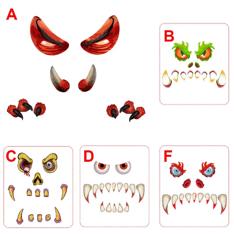 Halloween Ghost Eyes Tand Fönster Väggdekaler Dekaler Fest Skrämmande Dekor