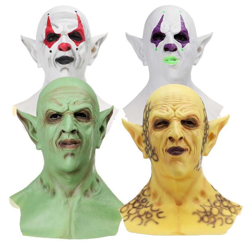 Halloween Imp Mask Huvudbonader Demon Clown Vampire Orc