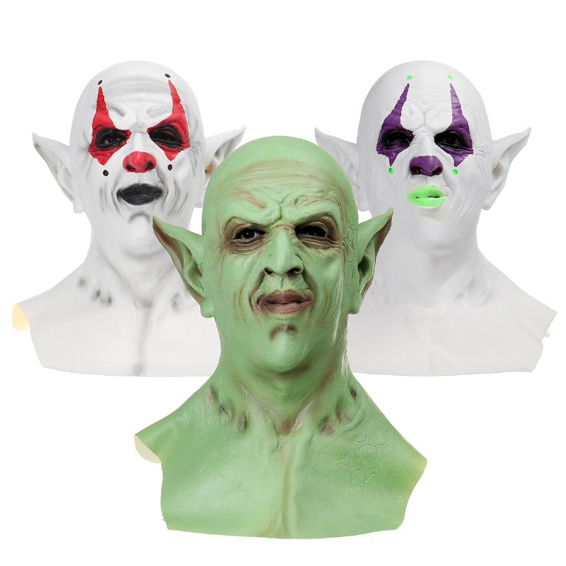 Halloween Imp Mask Huvudbonader Demon Clown Vampire Orc