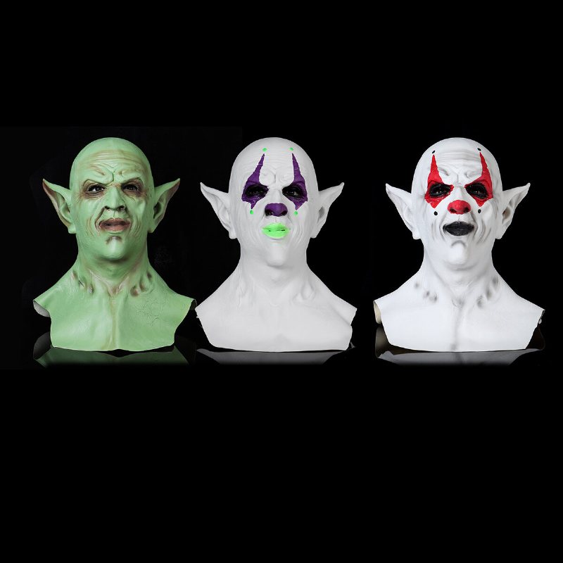 Halloween Imp Mask Huvudbonader Demon Clown Vampire Orc