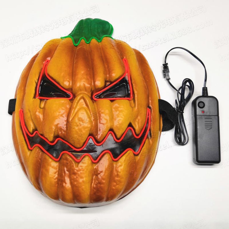 Halloween Mask Cosplay Masker Led Luminous Punpkin För Party