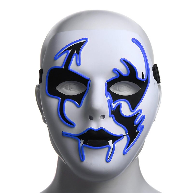 Halloween Mask Led Lysande Blinkande Ansiktsmask Festmasker Lyser Upp Dans Cosplay