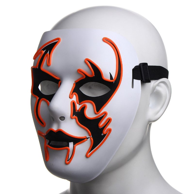 Halloween Mask Led Lysande Blinkande Ansiktsmask Festmasker Lyser Upp Dans Cosplay