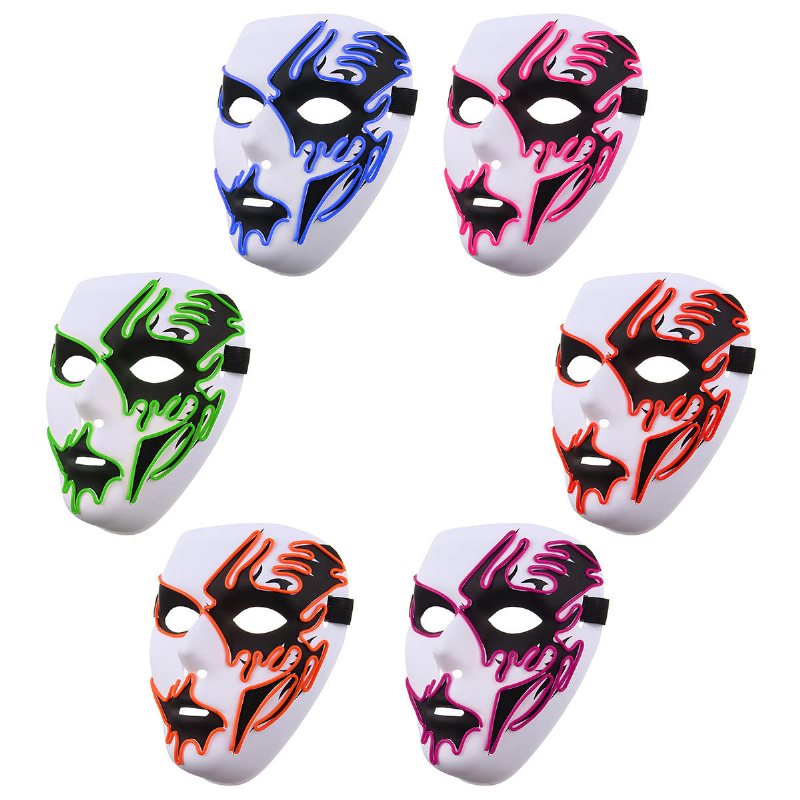 Halloween Mask Led Lysande Blinkande Festmasker Lyser Upp Dans Cosplay Rekvisita