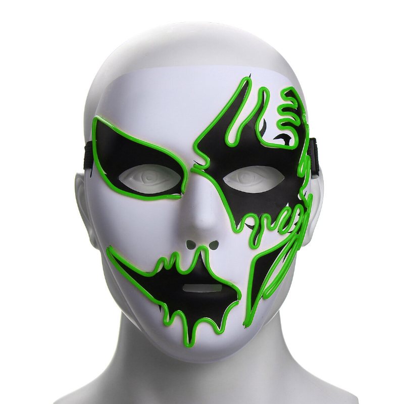 Halloween Mask Led Lysande Blinkande Festmasker Lyser Upp Dans Cosplay Rekvisita