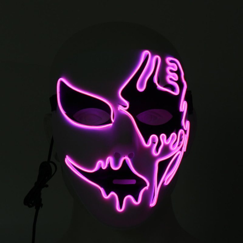 Halloween Mask Led Lysande Blinkande Festmasker Lyser Upp Dans Cosplay Rekvisita