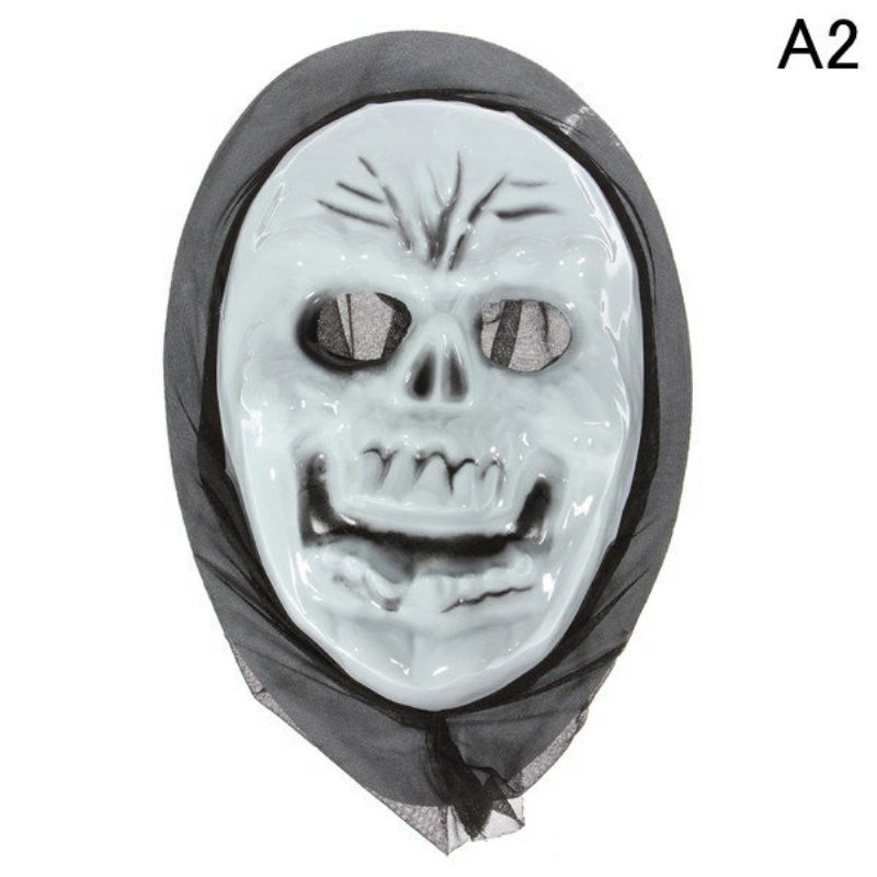 Halloween Maskerad Skräck Djävul Mask Med Huva 8 Stilar