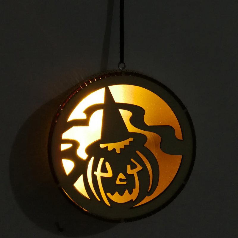 Jm01493 Pumpa Trä Led Ljus Halloween Dekorationer Vägglampa För Festlig Fest