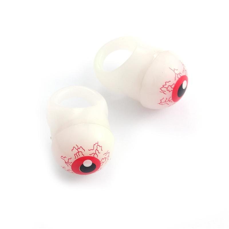 Jul Halloween Eyeball Form Mjuk Gummi Ring Glödande Led Festival Presenter Party Finger Lights