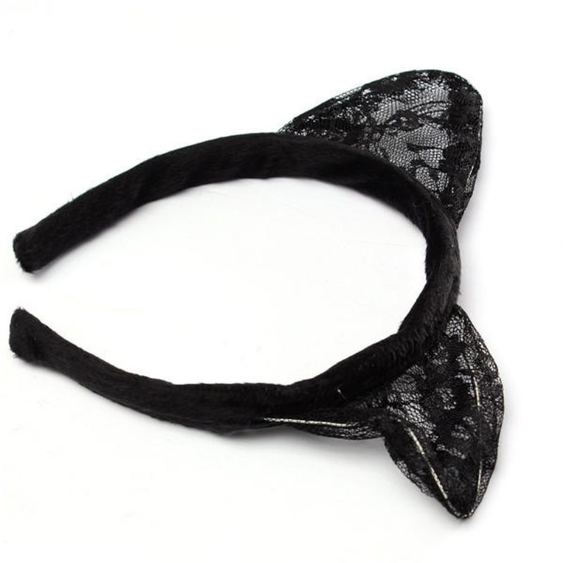 Lace Cat Ears Hårband Party Cosplay Masquerade Headbrand